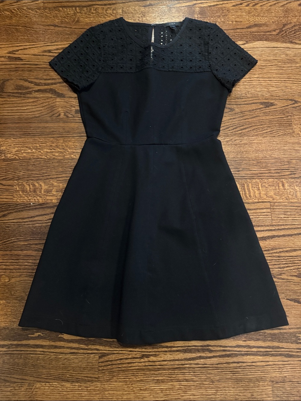 J Crew Fit and Flare Dress with Embroidered Lace Top in Size 2